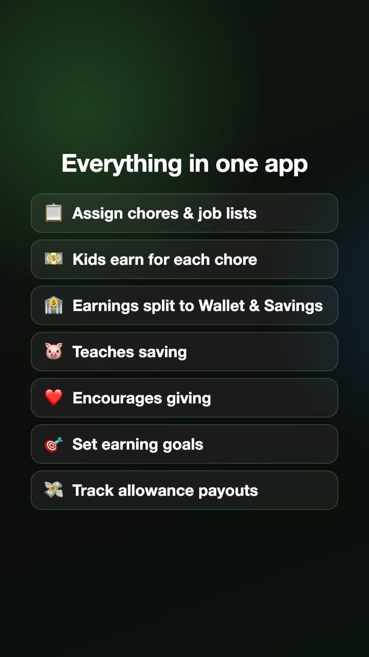 EarnIt kids chore app demo — savings goals screen